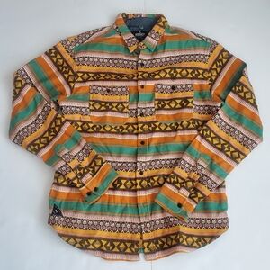 10 Deep Men’s Aztec Southwestern Native American Button Up Shirt Large Cotton